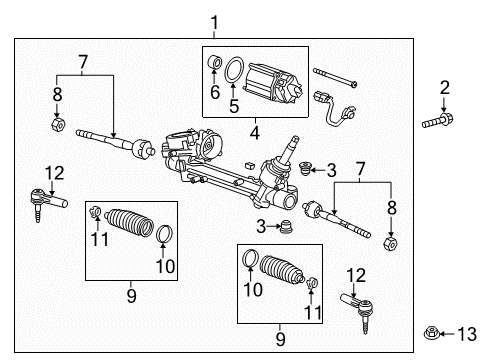 2017 Chevrolet Malibu Steering Column & Wheel, Steering Gear & Linkage Gear Assembly Diagram for 84710253