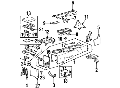1998 Honda Prelude Center Console Console, Center *YR169L* (MILD BEIGE) Diagram for 83401-S30-951ZE