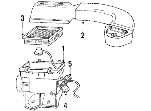 1990 Dodge Dakota Filters Filter Pkg Clamp Package Diagram for 4443453