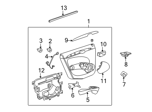 2007 Buick Lucerne Interior Trim - Rear Door Armrest Asm-Rear Side Door *Light Ttnum Diagram for 15897629