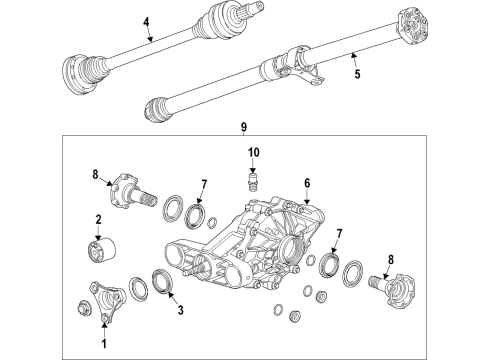 2020 Cadillac CT4 Rear Axle, Differential, Drive Axles, Propeller Shaft Axle Assembly Diagram for 84492509