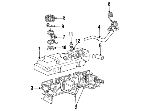 1991 Ford Aerostar Fuel System Components Fuel Pump Diagram for F69Z-9H307-AB