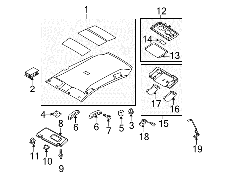 2009 Nissan Versa Sunroof Lamp Assembly-Map Diagram for 26430-EM31A