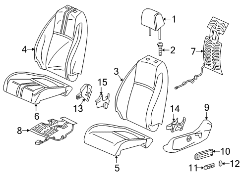2020 Honda Civic Power Seats Headrest Assy., FR. *NH900L* (DEEP BLACK) Diagram for 81140-TGG-A21ZA