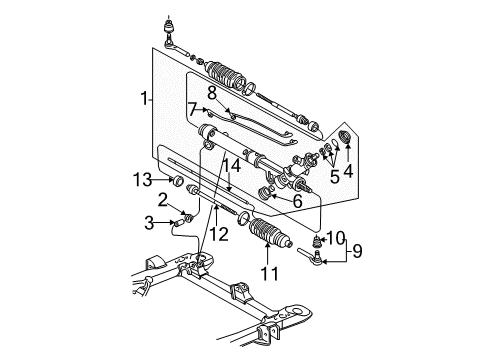 2007 Pontiac Grand Prix P/S Pump & Hoses, Steering Gear & Linkage Gear Kit, Steering (Remanufacture) Diagram for 19330424