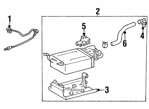 2004 Toyota Matrix Emission Components Vapor Canister Diagram for 77740-02121