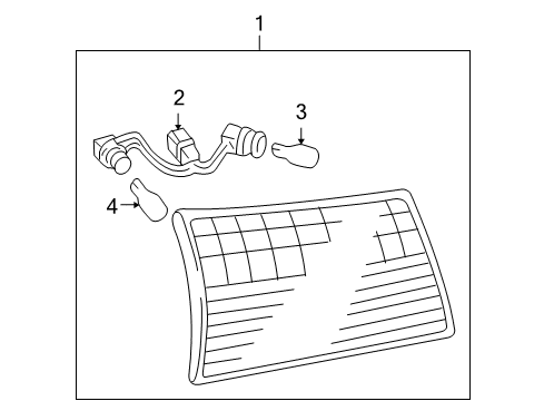 2004 Toyota Sienna Bulbs Combo Lamp Assembly Diagram for 81670-AE010