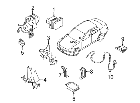 2005 Infiniti G35 Anti-Lock Brakes Module Assy-Anti Skid Diagram for 47850-AC700