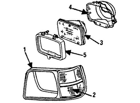 1986 Plymouth Reliant Headlamps Lens Diagram for 4321740