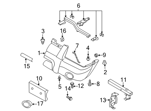 2004 Nissan Frontier Front Bumper Stay-Front Bumper, Lower Diagram for 62270-2S400