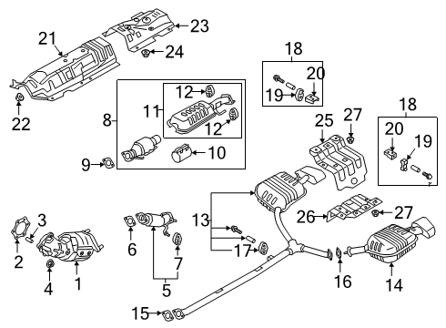 2019 Kia Optima Exhaust Components Gasket-Exhaust Pipe Diagram for 287513S000