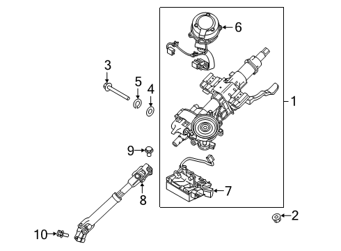 2019 Hyundai Veloster Steering Column & Wheel, Steering Gear & Linkage Controller Assembly-Mdps Diagram for 56340-J3000