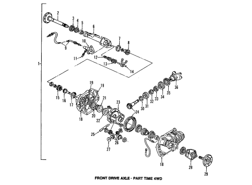 1993 Chevrolet S10 Front Axle, Axle Shafts & Joints, Differential, Drive Axles Axle Asm-Front (3.08 Ratio) Diagram for 26029954