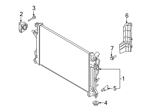 2021 Kia Forte Radiator & Components Guard-Air, LH Diagram for 29136M7000