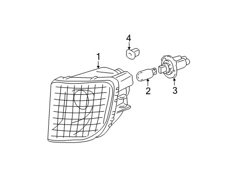 2001 Toyota RAV4 Bulbs Signal Lamp Diagram for 81521-42060