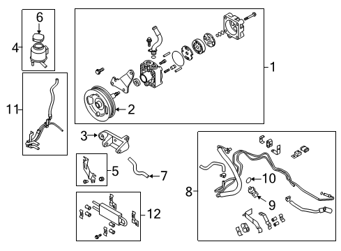 2013 Infiniti FX37 P/S Pump & Hoses, Steering Gear & Linkage Power Steering Suction Hose Assembly Diagram for 49717-1CB0A