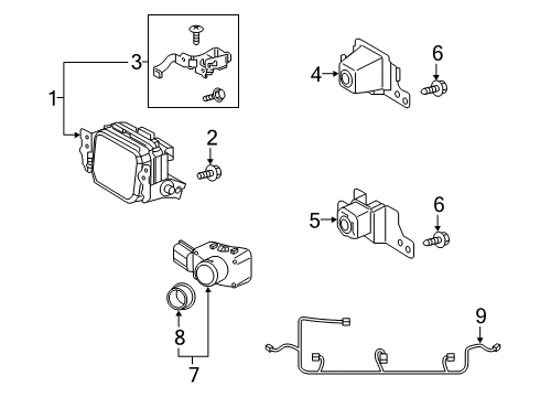 2020 Toyota Avalon Cruise Control Sensor Assembly, MILLIME Diagram for 88210-07011