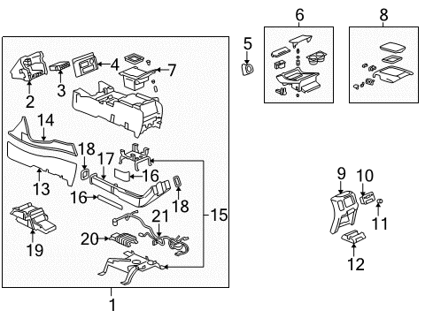 2003 Cadillac Escalade EXT Console Console, Front Floor *Shale Diagram for 88987017