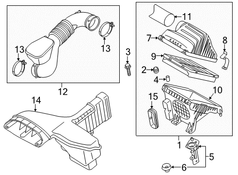 2014 Kia Optima Belts & Pulleys Cover-Air Cleaner Diagram for 281113Q200