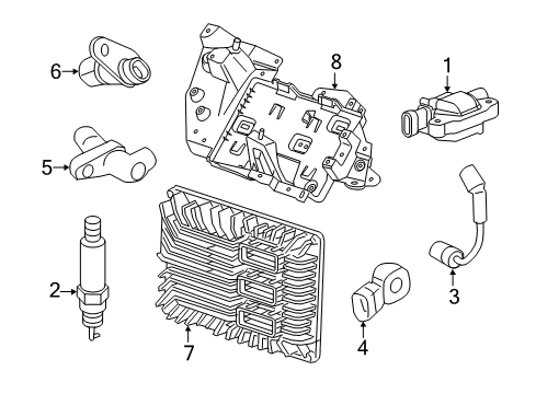 2016 Chevrolet Camaro Ignition System Mount Bracket Diagram for 84825203