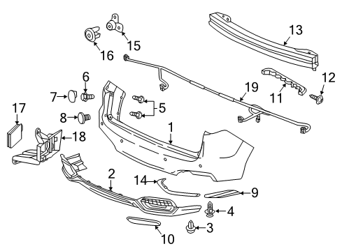 2018 Acura RDX Rear Bumper Reflector Assembly, Left Rear Diagram for 33555-TS8-A52