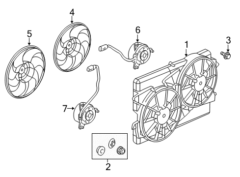 2012 Chevrolet Captiva Sport Cooling System, Radiator, Water Pump, Cooling Fan Shroud Hardware Kit Diagram for 89019139