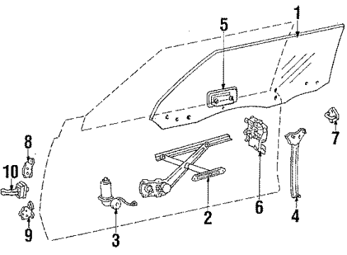 1986 Toyota Celica Door Glass & Hardware, Lock & Hardware Cylinder & Key Set, Door Lock, LH Diagram for 69052-20150