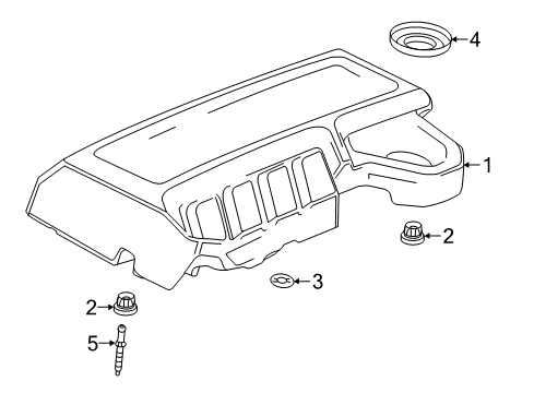 2018 GMC Terrain Engine Appearance Cover Engine Cover Gasket Diagram for 55580018