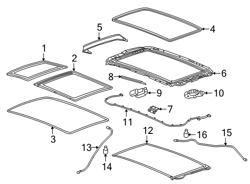 2019 Buick Regal TourX Sunroof Overhead Console Diagram for 39217630