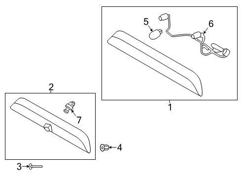 2021 Ford F-350 Super Duty Parking Aid High Mount Lamp Diagram for FL3Z-13A613-C