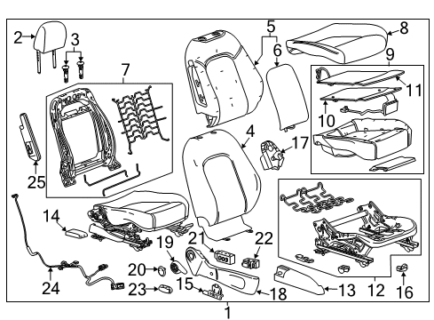 2014 Buick Encore Passenger Seat Components Recliner Handle Diagram for 42645798