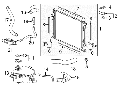 2016 Honda Civic Radiator & Components Bolt-Washer (8X16) Diagram for 93401-08016-05