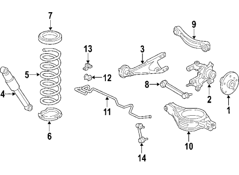 2012 Toyota RAV4 Rear Suspension Components, Lower Control Arm, Upper Control Arm, Stabilizer Bar Stabilizer Bar Diagram for 48812-0R010