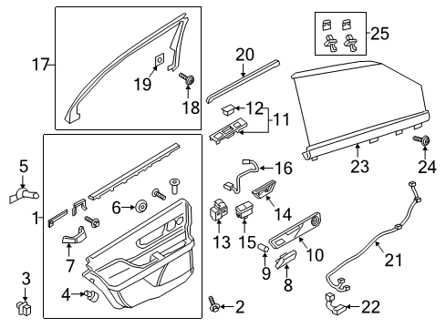 2020 Lincoln Continental Rear Door Sunshade Screw Diagram for -W507122-S451