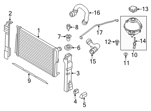 2015 BMW X3 Wiper & Washer Components Coolant Hose Diagram for 17127646151