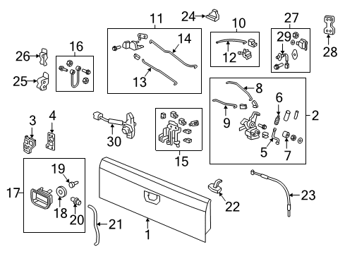 2018 Honda Ridgeline Parking Aid Stopper Diagram for 74811-SJC-A01