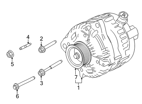 2022 Ford F-150 Alternator Alternator Stud Diagram for -W717176-S437