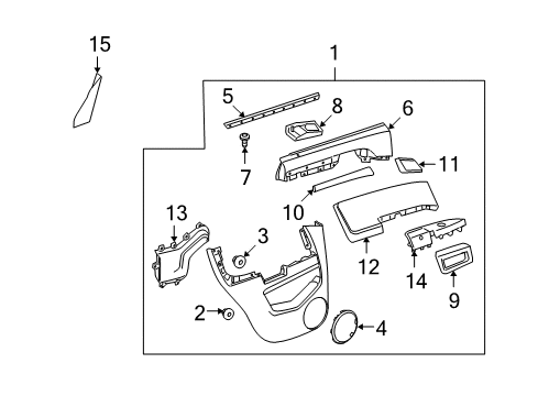 2009 Saturn Vue Interior Trim - Rear Door Lock Bezel Diagram for 25940821