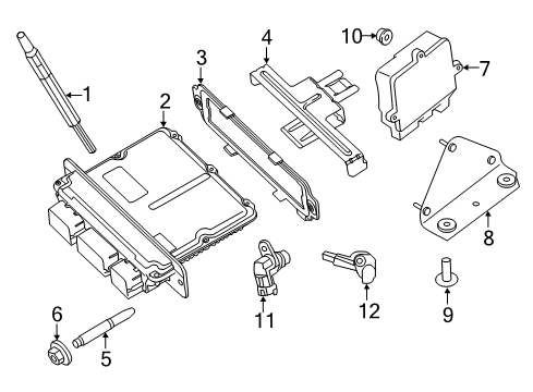 2020 Ford F-250 Super Duty Ignition System Bracket Stud Diagram for -W718014-S450
