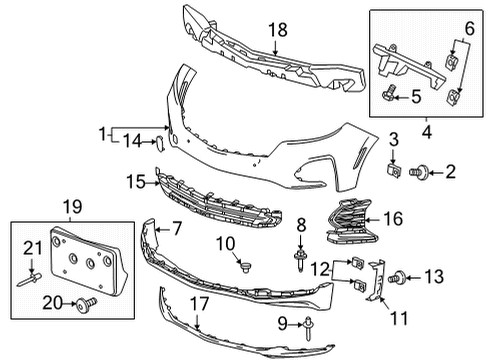 2022 Chevrolet Equinox Bumper & Components - Front Side Bracket Diagram for 84293391