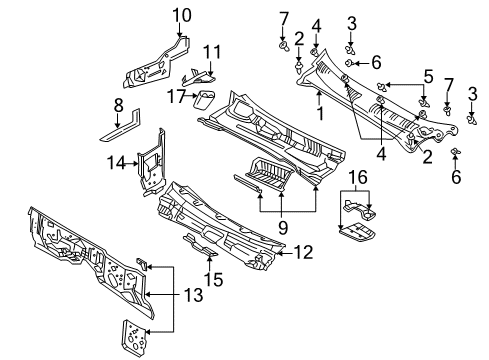 2003 Dodge Durango Cowl Dash Panel-Dash Diagram for 55255082AJ