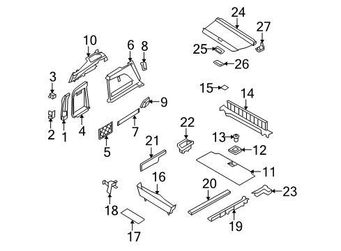 2011 BMW X5 Interior Trim - Rear Body Handle, Floor Carpet-Luggage Comp Diagram for 51476980200