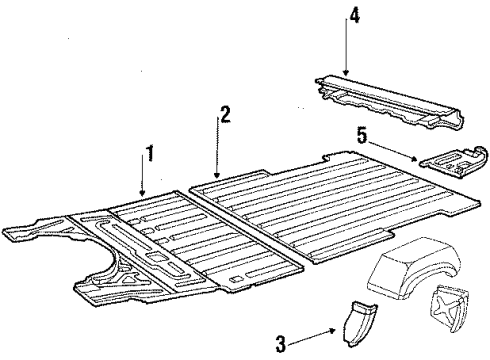 1993 Chevrolet G20 Floor PANEL, Floor And Toe Panel Diagram for 15725800