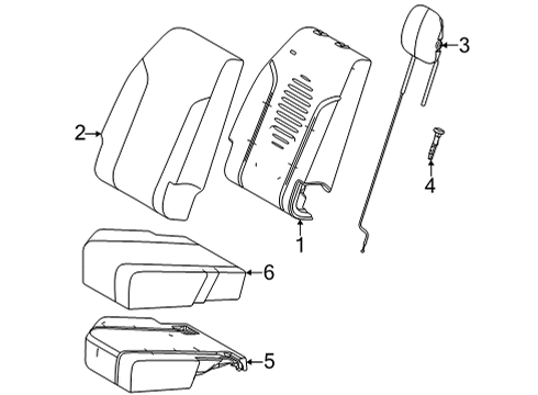 2022 Toyota Sienna Third Row Seats Seat Cushion Pad Diagram for 79235-08070