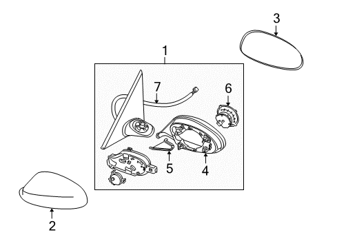 2011 BMW 135i Mirrors Outside Mirror Heated With Memory, Left Diagram for 51167282019