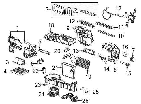 2017 GMC Canyon Air Conditioner Evaporator Diagram for 84087987