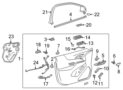 2020 Chevrolet Equinox Interior Trim - Front Door Lift Gate Switch Diagram for 84360605