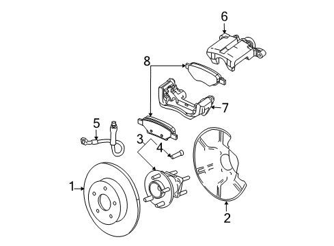 2006 Chevrolet Malibu Rear Brakes Plate Asm-Rear Brake Backing Diagram for 15839049
