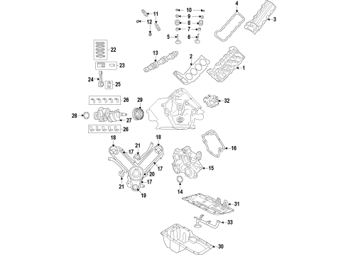 2010 Dodge Ram 1500 Engine Parts, Mounts, Cylinder Head & Valves, Camshaft & Timing, Oil Pan, Oil Pump, Crankshaft & Bearings, Pistons, Rings & Bearings, Variable Valve Timing INSULATOR-Engine Mount Diagram for 68043474AA