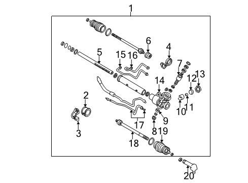 2003 Kia Spectra Steering Column & Wheel, Steering Gear & Linkage Pipe-Return Diagram for 0K2A232480B